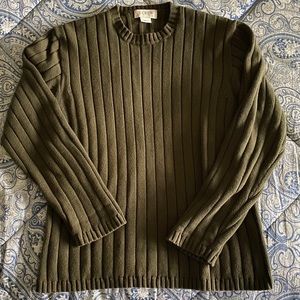 J crew green ribbed sweater